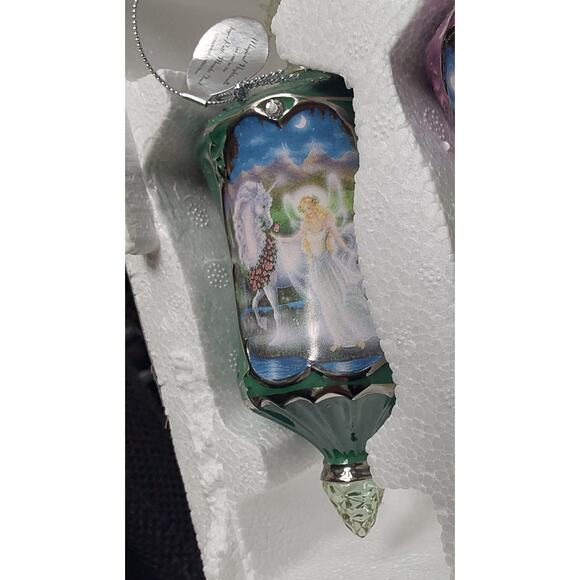 BRADFORD EXCHANGE Where Memories Begin set  3 Unicorn Christmas Ornaments - Picture 2 of 5